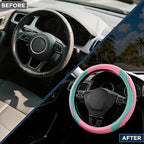 Road Comforts Car Steering Wheel Cover - Microfiber Leather Steering Wheel Wrap Sports 14.5-15 Inch Steering Wheel Cover Non-