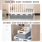 Criusia 12 Pack Large Storage Baskets for Shelves | Fabric Closet Organizers and Storage Bins with Handles for Home Organizat
