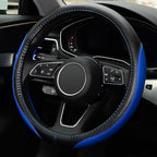 LABBYWAY Microfiber Leather Auto Car Steering Wheel Cover, Universal Fit 15 Inch Anti-Slip Wheel Protector, Blue