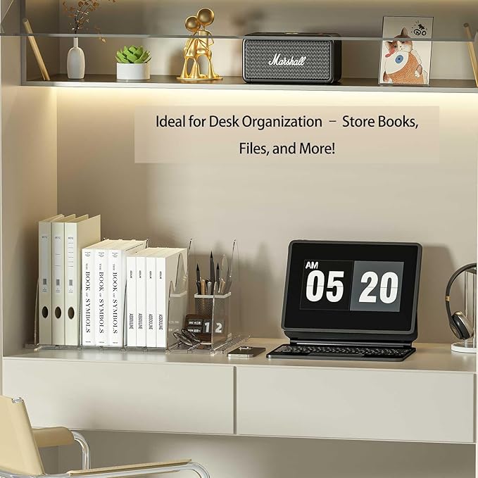Purse Organizer for Closet - 2 Pack Acrylic Clear Shelf Dividers, Adjustable Bag Handbag Book Storage Organizer for Bedroom O