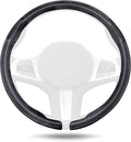 Aimato Car Steering Wheel Cover Carbon Fiber, Ultra-Thin Car Steering Wheel Cover,Comfortable & Breathable Microfiber,Universal Fit for Most Cars, Matte Black