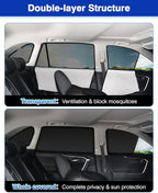 Powerty Side Window Shades for 2019-2025 Toyota RAV4 Accessories, Upgrade Double-Layer Side Rear Window Covers 6 Pack Light Block Car Privacy Cutains Shades for Baby, Camping, Napping, Sleeping