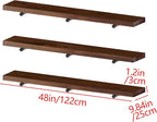 Industrial Pipe Wall Wood Shelves,Real Wooden Shelves 48" in Walnut Color with 1.2" Extra Thick, Modern Floating Shevles Book
