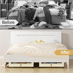 Yecaye Under Bed Storage with Wheels, 4 Pack Under the Bed Storage Containers with Lids & Label, XXL 60L Rolling Underbed Sto