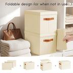 Homsorout Storage Bins with Lids - Fabric Storage Baskets for Shelves, 6 Pack Foldable Decorative Boxes with Handles, Stackab