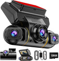 LAMTTO 4 Channel Dash Cam 360 View, 1080P Front and Rear Inside Left Right, Dash Camera for Cars with Hardwire Kit for 24h Se