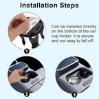 4pcs Car Cup Holders Insert, Self-Adhesive Automotive Cupholder Expander Wiggle Free Design Easy to Use Automotive Interior Roaster Accessories for Fixing Water Cups and Drinks (Black)