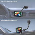 Suction Cup Mount for Carplay Screen with Scrwes, 11.8” Long Arm 360° Adjustable Aluminum Alloy Arm, Strength Windshield Dashboard Mount with 78mm Adhesive Disk for All Car Display Holder