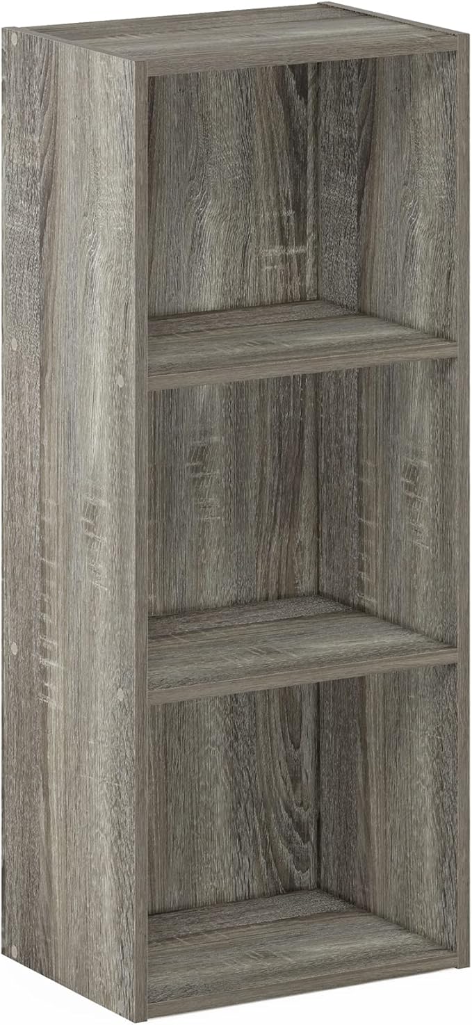 Furinno LUDER Book Shelf, 3-Cube Bookshelf, Bookcase with Open Shelves, 9.3 x 12 x 31.5, Easy Assembly, for Living Room, Bedr