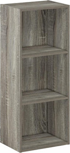 Furinno LUDER Book Shelf, 3-Cube Bookshelf, Bookcase with Open Shelves, 9.3 x 12 x 31.5, Easy Assembly, for Living Room, Bedr