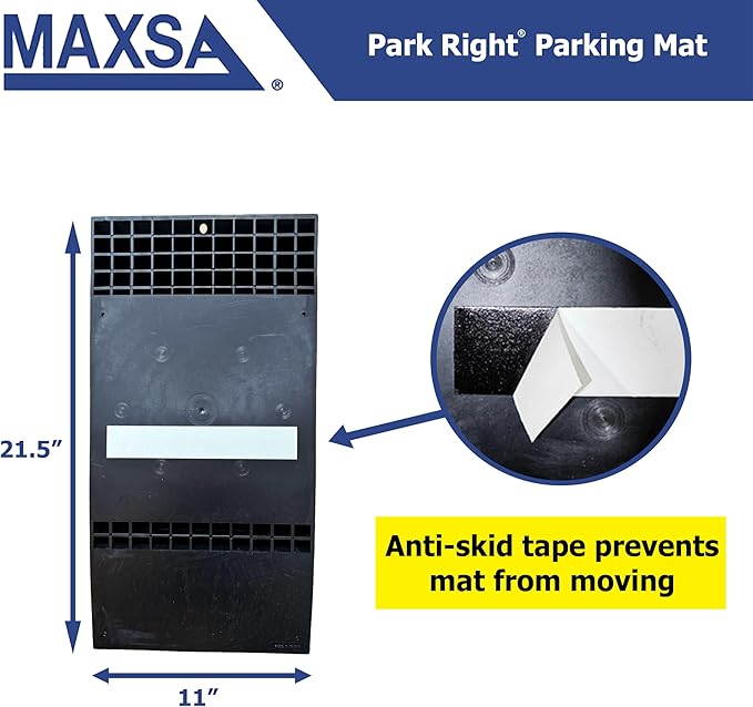 Maxsa 37358-2PK Park Right 21" x 11" x 2" Parking Mat, Black, Amazon Exclusive