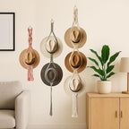 Boho Hat Organizer Rack, Macrame Hat Hanger, Handmade Hat Holder for Wall Hanging, Hat Storage for Wide-Brim Hats, Bohemian H