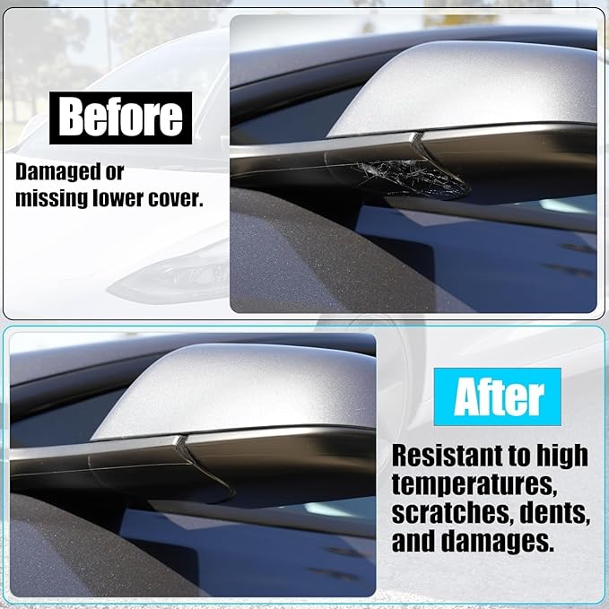 Jaronx Compatible with Tesla Model 3 Mirror Holder Lower Cover 2017-2025, Left Driver Side Rearview Mirror Bracket Bottom Base Cover Replacement for Tesla Model 3 Accessories 2287.3303-Z