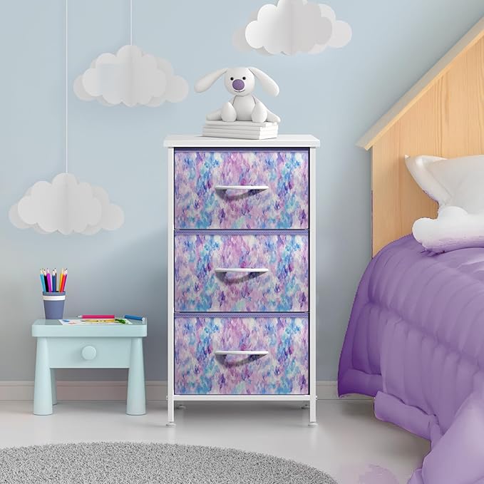 Sorbus Nightstand Storage Organizer Chest with 3 Drawers - Kids Girls, Boys Bedroom Furniture Chest for Clothes, Closet Organ
