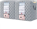 WISELIFE Storage Bags 2 Pack/100L Large Blanket Clothes Organization and Storage Containers for Comforters,Bedding, Foldable 