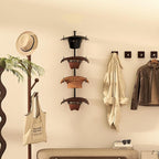 Alyoen Cowboy Hat Rack for Wall, Cowboy Hat Holder Wall Mount Holds Up to 4 Hats, Metal Hat Organizer Storage Hanger, Western