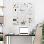 FZK Peg Board, 25pcs PegBoard Wall Organizer, 12in*12in, Includes 4 White Pegboard and Accessories, Plastic Pegboard for Room