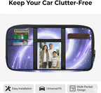 Purple Galaxy Car Sun Visor Organizer,Truck Visor Organizer Elastic Bands Organizes Essentials for Cards, Pens and Document