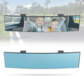 Rear View Mirror for Car,11.8" Convex Panoramic Wide Angel View Mirrors Extender,Blue Tint Anti Glare,Universal Clip on Interior Rearview Mirror for Truck Car and SUV (Blue)