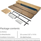 BGMG Floating Shelves 60 inch Long, Distressed,Wide Rustic Wooden Wall Shelves for Living Room Bedroom Kitchen Farmhouse Set 