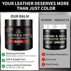 Leather Recoloring Balm and Leather Repair Kit for Furniture, Black Leather Restorer for Couches, Furniture, Car Seats, Leath