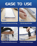 Vacuum Storage Bags for moving, Vacuum Seal Bags for Memory Foam, Latex, Clothing & Bedding, Space Saver Bags for Organizatio