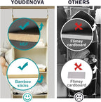 YOUDENOVA Hanging Closet Organizer, 4-Shelf Closet Hanging Storage Shelves, Beige