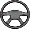 MEWANT Hand Stitch Steering Wheel Cover for 2003-2006 Chevy Silverado 1500 2500 3500 2007 Silverado Classic 2002-2009 Trailblazer Matte PU Carbon Fiber Microfiber Leather Steering Wheel Wrap