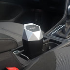 Car Trash Can Bin,Small Garbage Can with Lid,Automotive Cup Holder Mini Cars Trashcan,Portable Cars Door Trash Cans,Car Essentials Gadgets Dustbin (1Pcs, Silver)