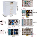 BOOVO Jewelry Boxes for Women, White and Black 6 Layer Large Jewelry Box for Necklace, Bracelet, Earrings, Rings Storage, Jew