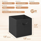 STORAGE MANIAC Storage Cubes, 13 Inch Collapsible Storage Bins with Handles, 8 Pack Fabric Foldable Bins for Organization, Du