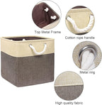 Univivi Foldable Storage Bin [4-Pack] Collapsible Cube Storage Basket with Sturdy Carry Handles for Shelf Closet Nursery Home