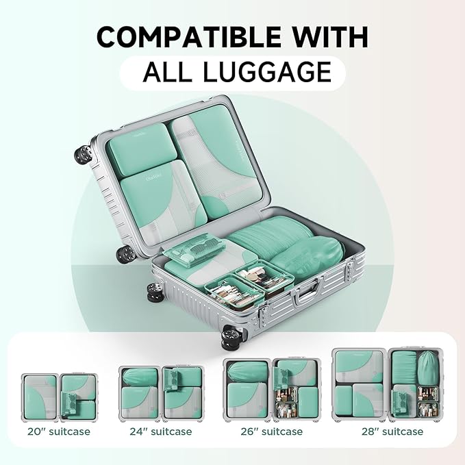 11 Set Packing Cubes for Travel, Gifts for Women Mom Kids, TSA Approved Bags for Makeup, Cosmetic, Toiletry, Suitcase Organiz