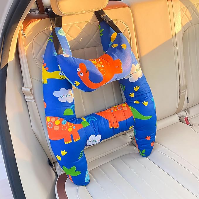 Upgraded Car Headrest Pillow Seatbelt Adjuster Pillow for Kids H Shaped Travel Pillow Cushion for Child Sleeping Neck Shoulde