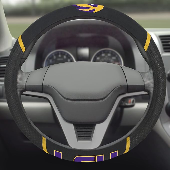 FANMATS NCAA Unisex-Adult Embroidered Steering Wheel Cover