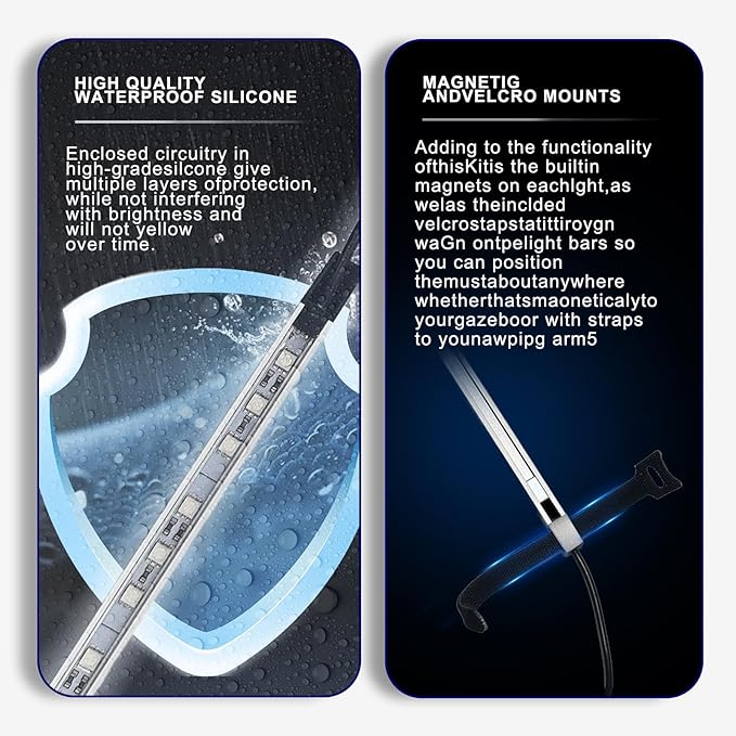 12V LED Interior Light Aluminum Rigid String Lights with Dimmer Switch Waterproof Light Strip (5pcs-White)