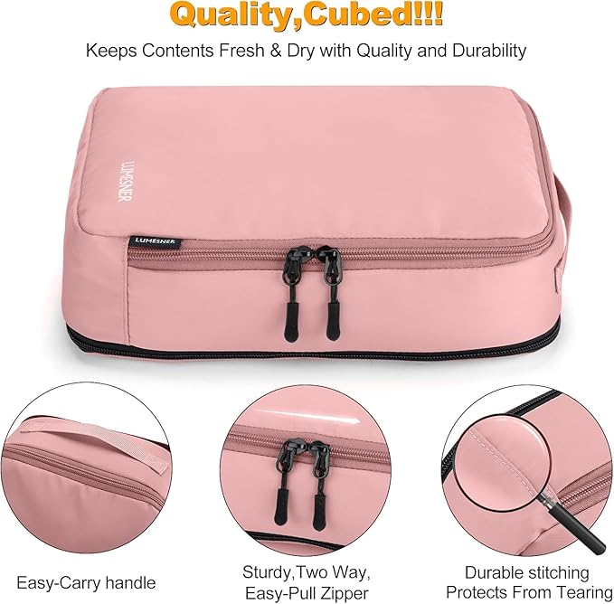 8 Set Compression Packing Cubes for Travel, Waterproof Luggage Organizers, Suitcase Organizer Set for Carry-On & Checked Bagg