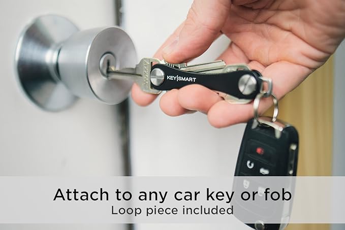 KeySmart Classic - Compact Key Holder and Keychain Organizer (up to 14 Keys) (Black)