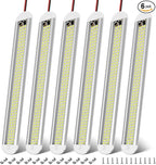 CT CAPETRONIX 12v LED Interior Light Bar, 120LEDs 1500LM 8W DC 12 Volt led Strip Lights with ON/Off Switch, for Enclosed Cargo Trailer, Car RV Van Truck Lorry Camper Boat Caravan Motorhome (6Pack)