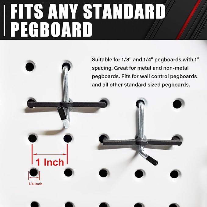C&T 278 Piece Pegboard Hooks Assortment Kit, Pegboard Accessories Organizer Set with Bins, 1/8 and 1/4 in pegboard Hooks, for