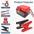 Jumper Cable Clamps for Milwaukee M18 18V Battery Jump Starter, 5.90 FT 8AWG Car Battery Jumper Cable with Adapter, Automotive Battery Booster Cable for Tools used to Jump Start a Car