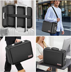 BALAPERI Fireproof Document Box with Fireproof Zipper,File Organizer Hard Case with Lock,Portable Document Safe for Important