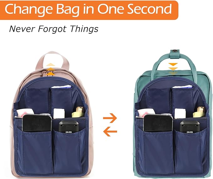 Surblue Backpack Organizer Insert Liner Hanging Travel Rucksack Purse and Handbag Insert Pocket, High-capacity Divider Foldab