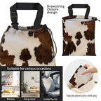 Car Trash Bag Large Hanging Can for Back of Seat, Cute Waterproof Car Garbage Bag for Vehicle, Travelling, Outdoor Cute Brown Cowhide