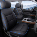 Coverado Chevy Silverado Seat Covers Full Set, Faux Leather Car Seat Covers Fit for 2014-2018 1500, 2015-2019 2500HD 3500HD C