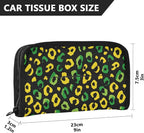 Car Tissue Holder Car Visor Organizer Tissue Box Holder for Car Sun Visor Organizer with Car Vehicle Accessories Essentials Interior for Women Men Jamaican Leopard Print Green