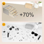 Jewelry Box with Glass Lid, 4-Layer Jewelry Organizer for Women Girls, PU Leather Display Case with 20-Grid Earring Tray & Mo
