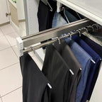 Sliding Wardrobe Closet Rod - Extendable Clothes Rail, Extendable Wardrobe Rail in Steel, Household Space-Saving Pants Storag