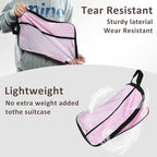 U+U 10 Set Compression Packing Cubes - Ultralight Pink Stripe Travel Organizers with Laundry Bag, Space-Saving Suitcase Organ