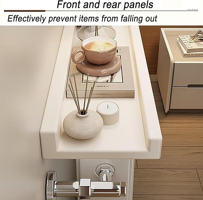 Radiator Cover Shelf, Long White Floating Shelves Wood Shelving Wall Mounted for Living Room Bedroom Kitchen Bathroom Office 